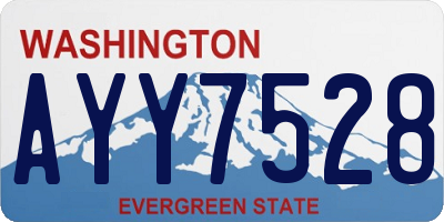 WA license plate AYY7528