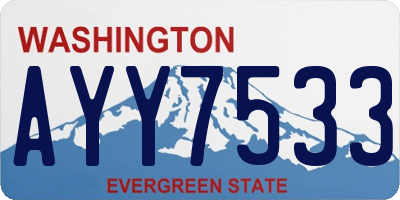 WA license plate AYY7533