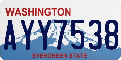 WA license plate AYY7538