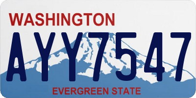 WA license plate AYY7547