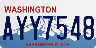 WA license plate AYY7548