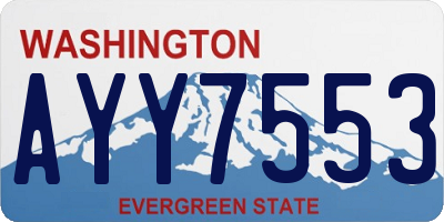 WA license plate AYY7553