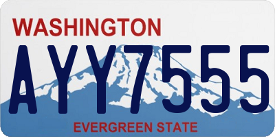 WA license plate AYY7555