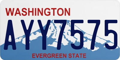 WA license plate AYY7575