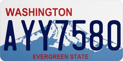 WA license plate AYY7580