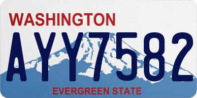 WA license plate AYY7582