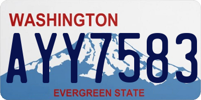 WA license plate AYY7583