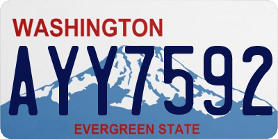 WA license plate AYY7592