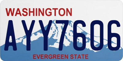 WA license plate AYY7606