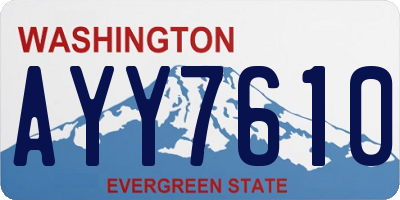 WA license plate AYY7610