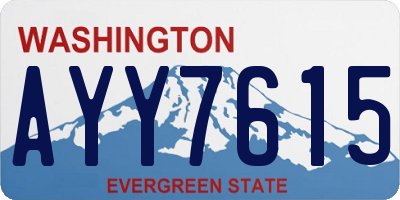 WA license plate AYY7615