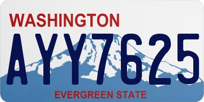 WA license plate AYY7625