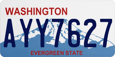 WA license plate AYY7627