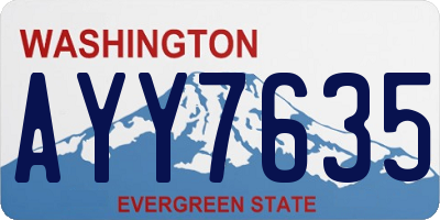 WA license plate AYY7635