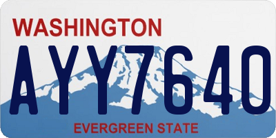 WA license plate AYY7640