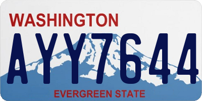 WA license plate AYY7644