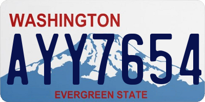WA license plate AYY7654