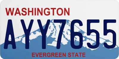 WA license plate AYY7655