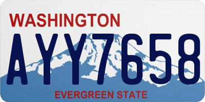 WA license plate AYY7658