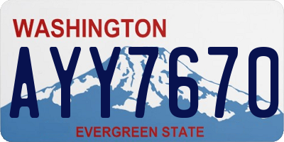 WA license plate AYY7670