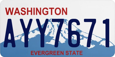 WA license plate AYY7671
