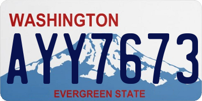 WA license plate AYY7673
