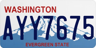 WA license plate AYY7675