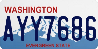 WA license plate AYY7686
