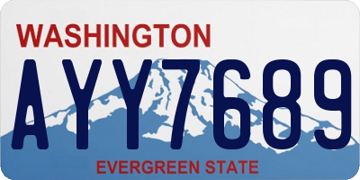 WA license plate AYY7689