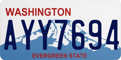 WA license plate AYY7694