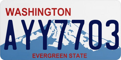 WA license plate AYY7703