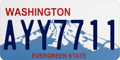 WA license plate AYY7711