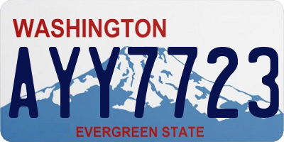 WA license plate AYY7723