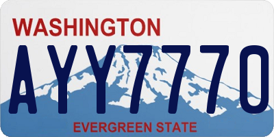 WA license plate AYY7770