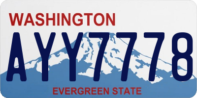 WA license plate AYY7778