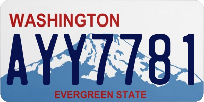 WA license plate AYY7781