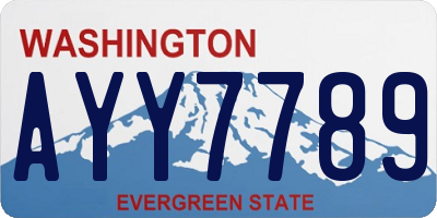 WA license plate AYY7789
