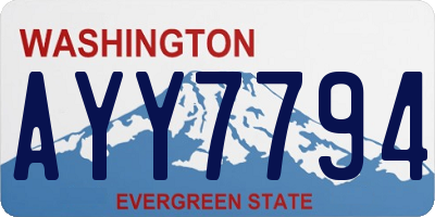 WA license plate AYY7794