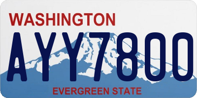 WA license plate AYY7800