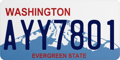 WA license plate AYY7801