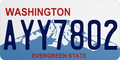 WA license plate AYY7802