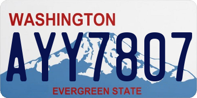 WA license plate AYY7807