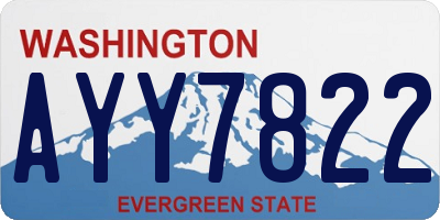 WA license plate AYY7822