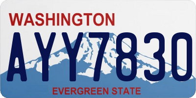 WA license plate AYY7830