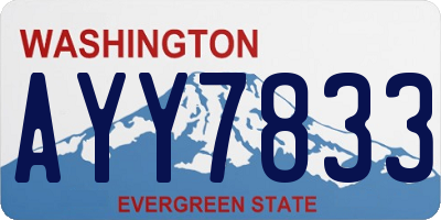 WA license plate AYY7833