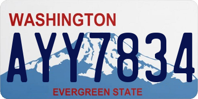 WA license plate AYY7834