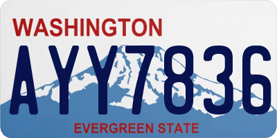 WA license plate AYY7836