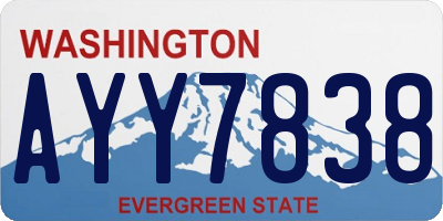 WA license plate AYY7838