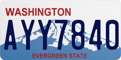 WA license plate AYY7840