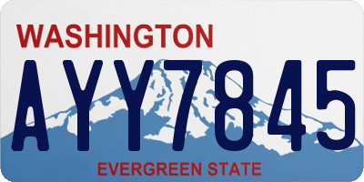 WA license plate AYY7845